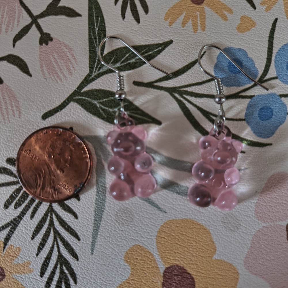 Pink Gummy Bear Earrings